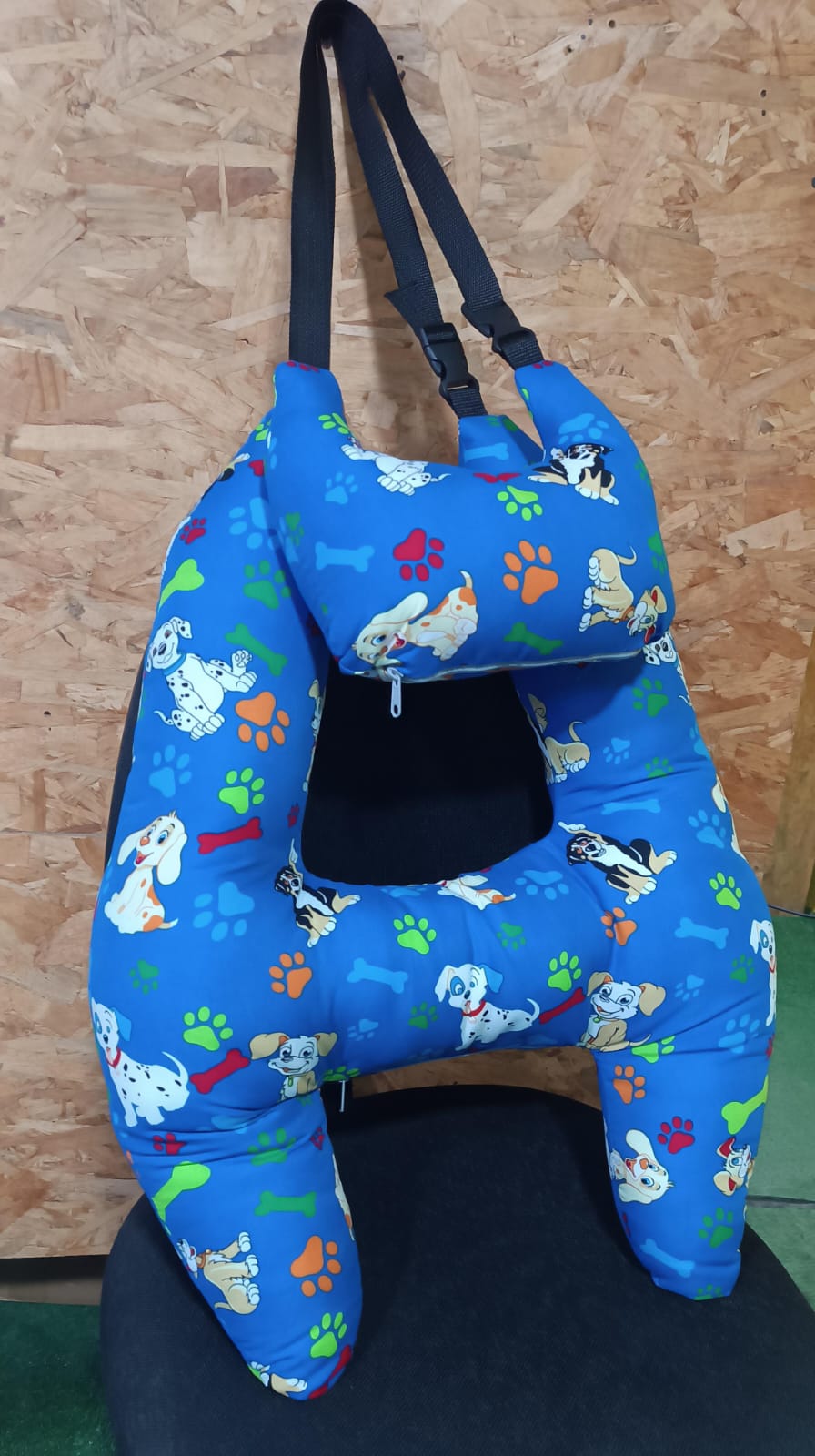 Vista 2 de Cojín Viaje Infantil En Forma H - COLOR: AZUL HUESOS